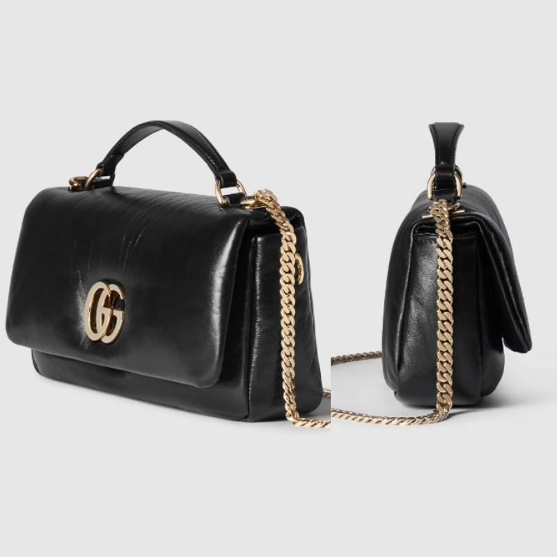 GUCCI後払い GGミラノ スモール トップハンドルバッグ レザー 806017 AAD5X