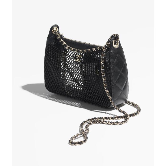 CHANEL チェーン クラッチ メッシュ バッグ AP4572 B20118 94305