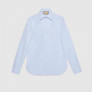 グッチ ダブルG付き コットン ポプリン シャツ  ‎699557 ZAJOL 4910