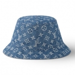 LOUIS VUITTON リバーシブル デニム ハット バケハ ブルーロゴ M78772