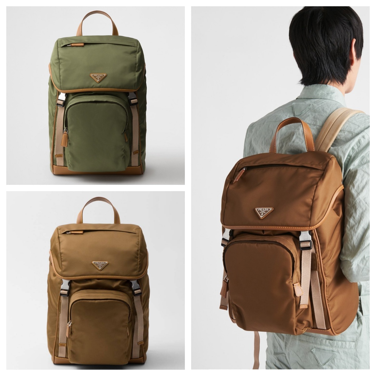 プラダ Re-Nylon xレザー バックパック リュック 2VZ135 2CX2