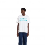 グッチ代引き プリント ソフトコットンジャージー Tシャツ 837959 XJHGY 9081