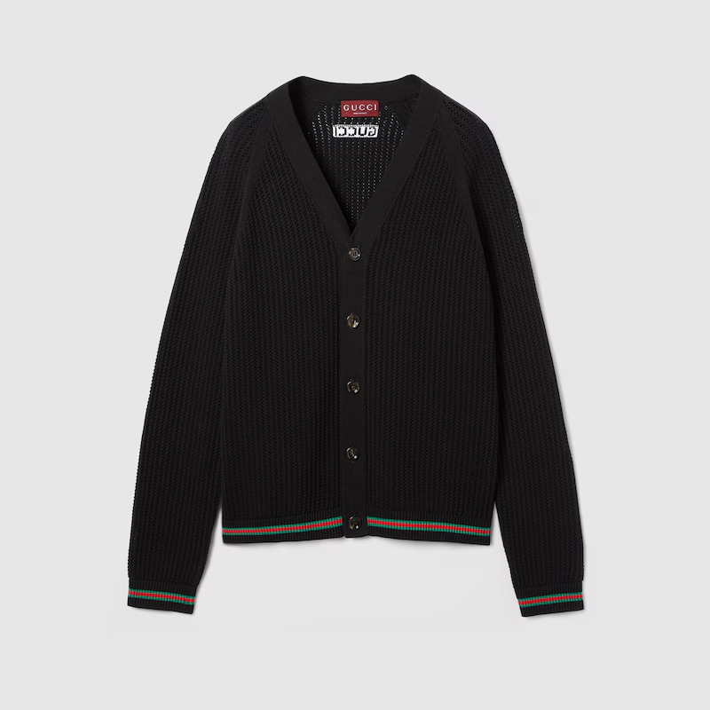 グッチ ウェブ ストライプ付き コットンニット カーディガン ‎788009 XKD15 1060
