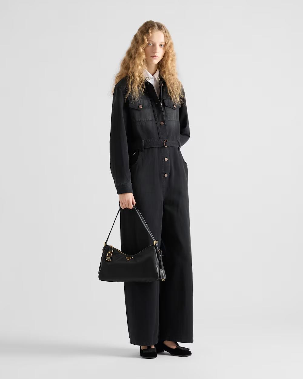 プラダ エメ パドロック付 ラージ Re-Nylon xレザー ショルダーバッグ 1BC232_2C8Q