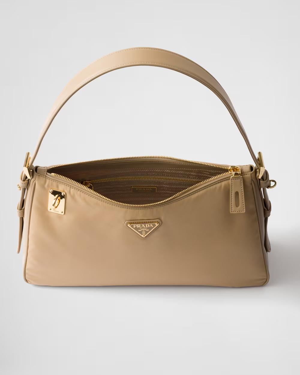 プラダ エメ パドロック付 ラージ Re-Nylon xレザー ショルダーバッグ 1BC232_2C8Q
