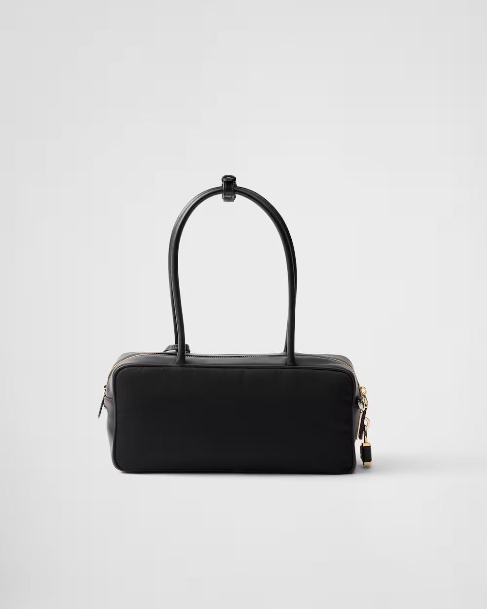 プラダ パドロック付 スモール Re-Nylon xレザー トップハンドルバッグ 1BB133_2C8Q_F0002