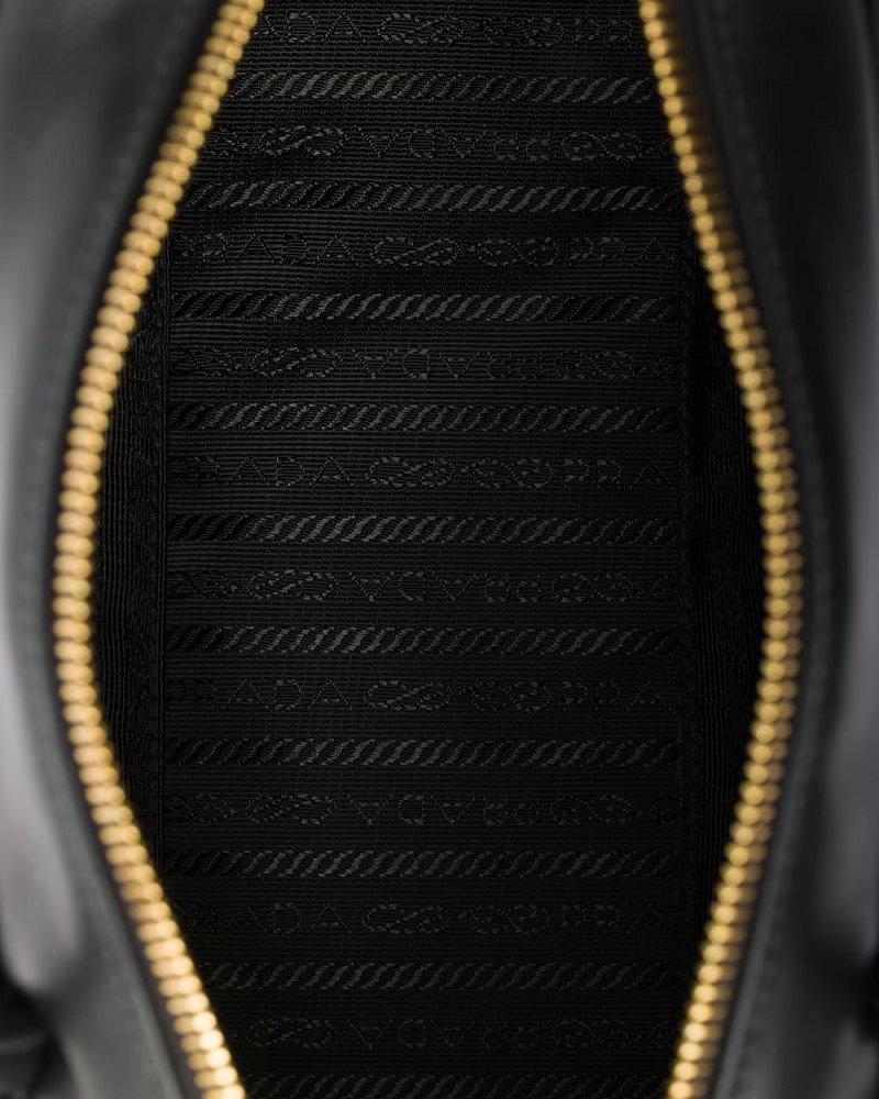プラダ パドロック付 スモール Re-Nylon xレザー トップハンドルバッグ 1BB133_2C8Q_F0002