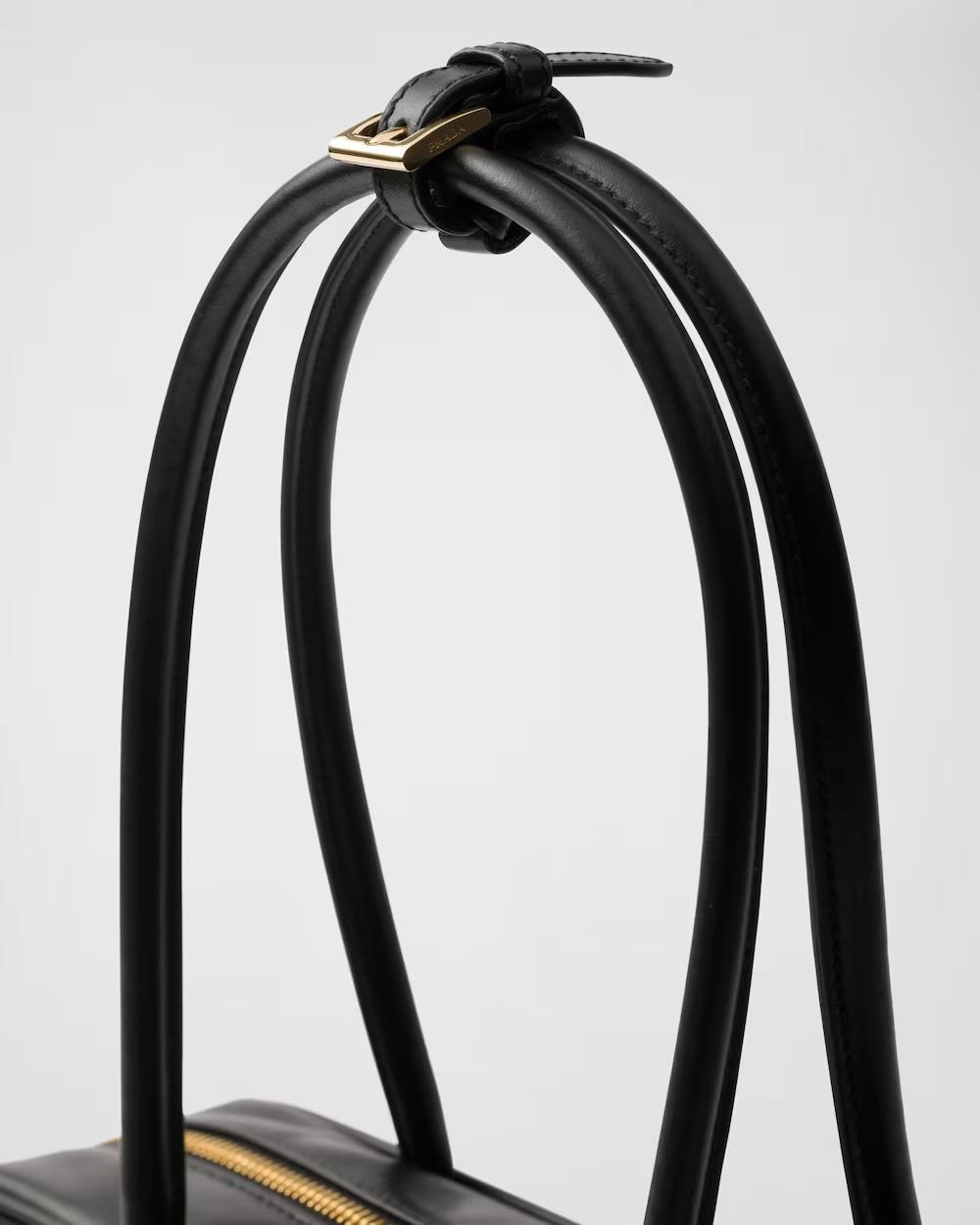 プラダ パドロック付 スモール Re-Nylon xレザー トップハンドルバッグ 1BB133_2C8Q_F0002