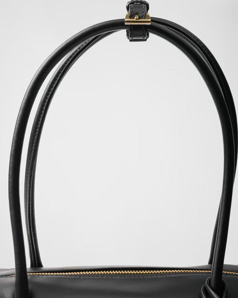 プラダ パドロック付 ミディアム Re-Nylon xレザー トップハンドルバッグ 1BB132 1BB131_2C8Q