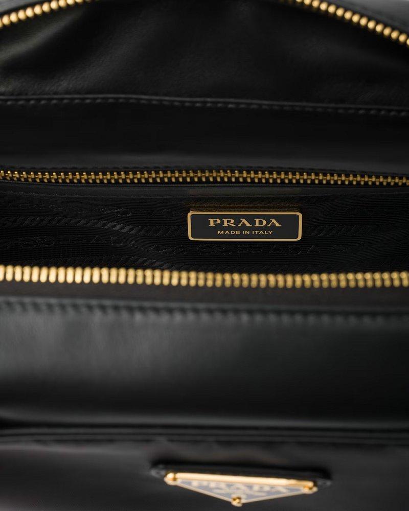 プラダ パドロック付 ミディアム Re-Nylon xレザー トップハンドルバッグ 1BB132 1BB131_2C8Q