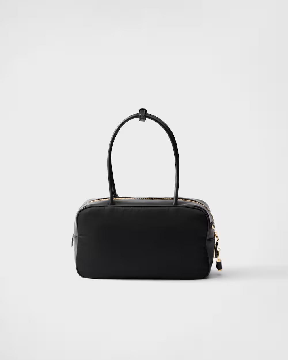 プラダ パドロック付 ミディアム Re-Nylon xレザー トップハンドルバッグ 1BB132 1BB131_2C8Q