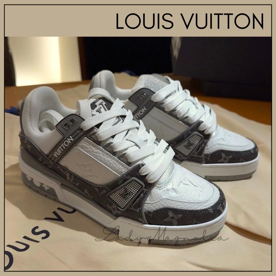 LOUIS VUITTON後払い トレイナー スニーカー グレー/カーキ 1AHOUD 1AILAN