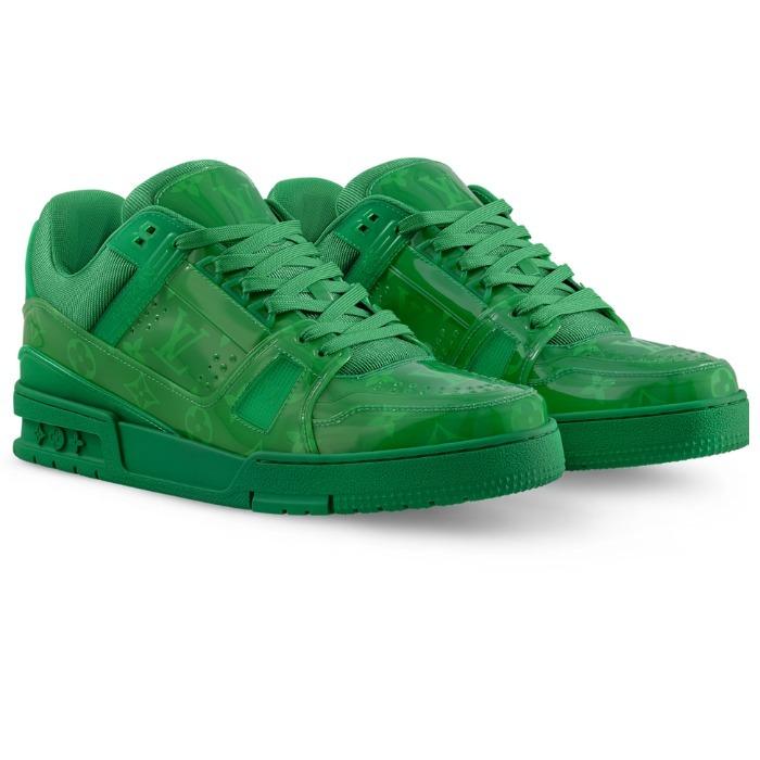 ルイヴィトン メンズ Trainer スニーカー グリーン ブルー モノグラム 1AHDJI 1AHDIY 1AHDKM 1AHDK2