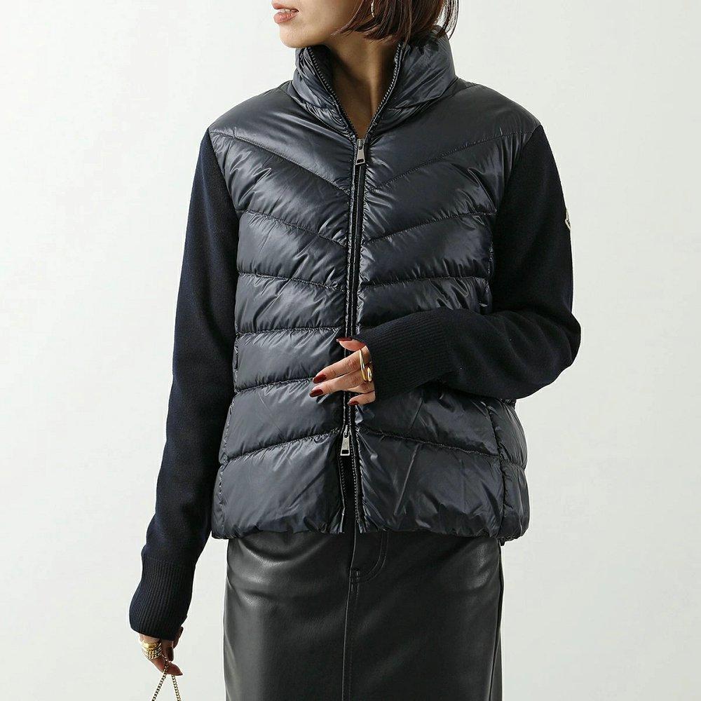 モンクレール ニットブルゾン CARDIGAN TRICOT トリコ レディース ダウン切替 ナイロン×ウール ジップアップジャケット  9B00012 M1131