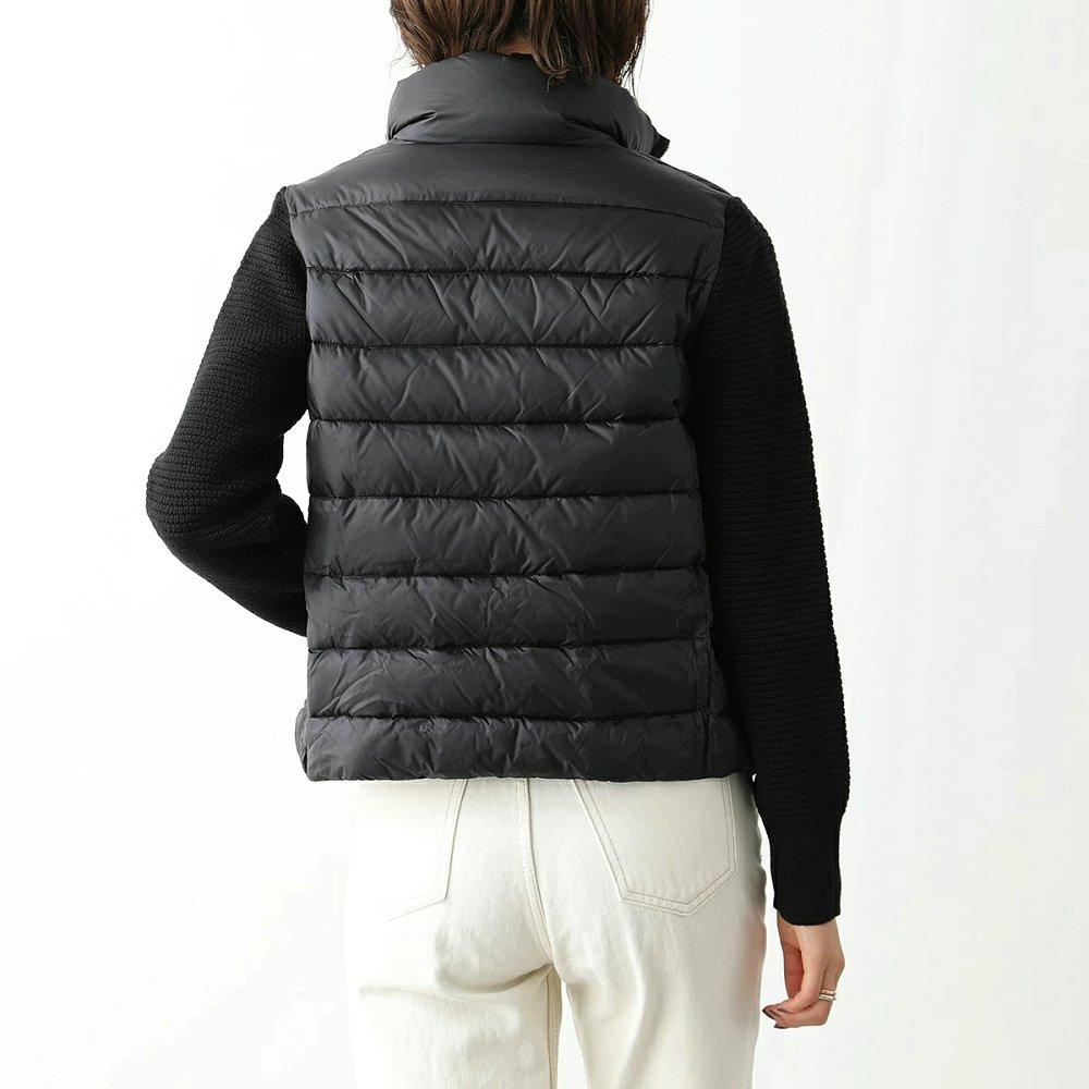 モンクレール ダウンジャケット MAGLIONE TRICOT CARDIGAN レディース ナイロン ニット 切り替え ロゴ 9455700 A9018 999