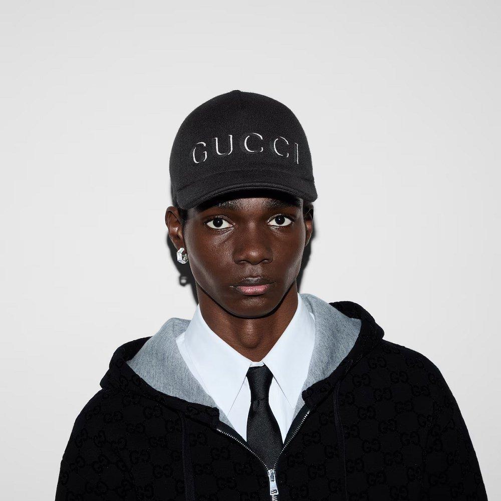 グッチ エンブロイダリー ウール ベースボールキャップ ‎817507 4HBD4