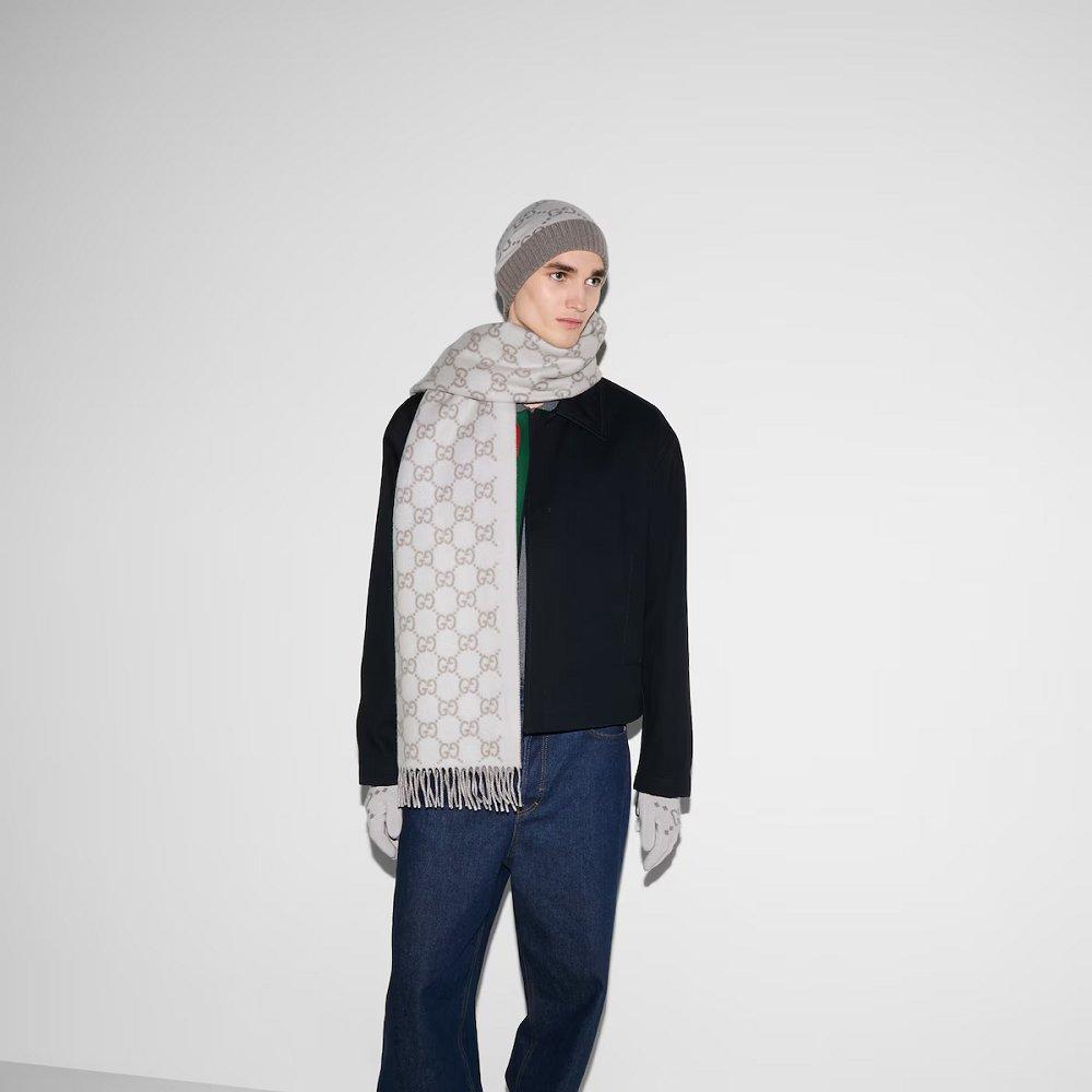 グッチ GG カシミア ジャカード キャップ 811392 3GAC0