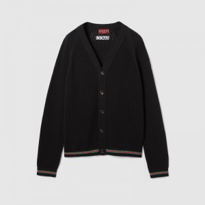 グッチ ウェブ ストライプ付き コットンニット カーディガン ‎788009 XKD15 1060