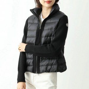 モンクレール ダウンジャケット MAGLIONE TRICOT CARDIGAN レディース ナイロン ニット 切り替え ロゴ 9455700 A9018 99...