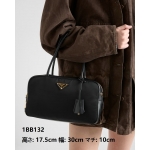 プラダ パドロック付 ミディアム Re-Nylon xレザー トップハンドルバッグ 1BB132 1BB131_2C8Q