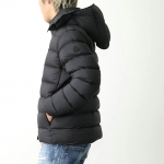 モンクレール マットブラック ダウンジャケット UME ウメ JACKET メンズ ナイロン ロゴ ショート丈 軽量 フード付き 1A00034 596K7 999
