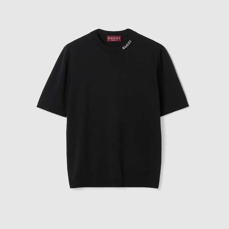 GUCCI インターシャ シルクコットン Tシャツ 787736 XKD2A 1070