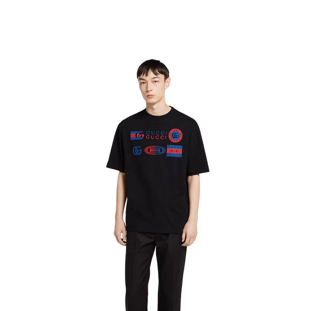 グッチ コットンジャージー プリント Tシャツ 798115 XJHC7 1043