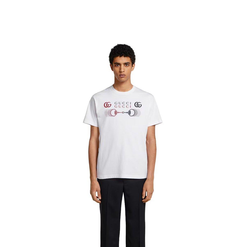 グッチ コットンジャージー プリント Tシャツ 796395 XJHC9 9692