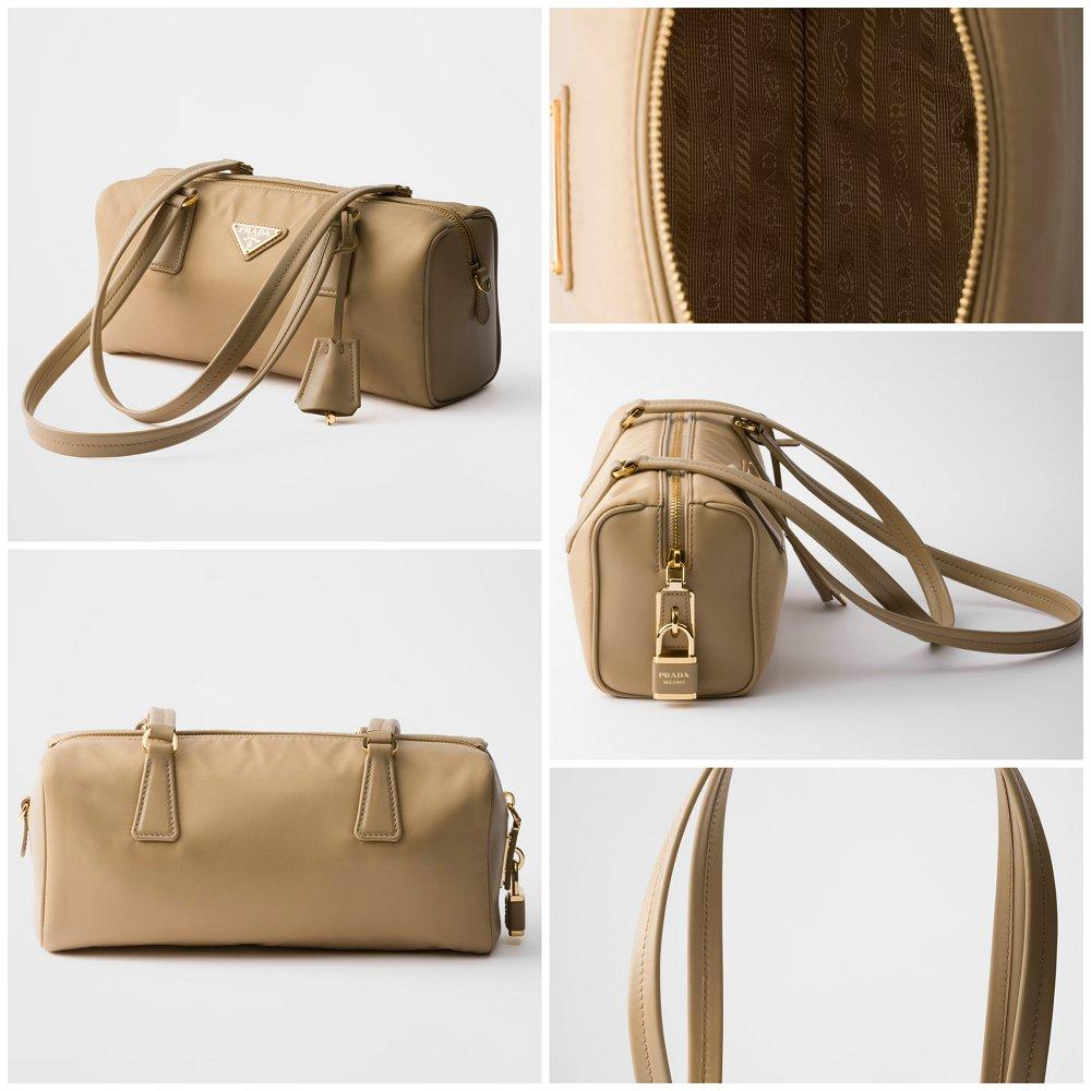 PRADA ミディアム Re-Nylon xレザー トップハンドルバッグ 1BB127_2C8Q
