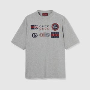 グッチ コットンジャージー プリント Tシャツ 798115 XJHC8 1056