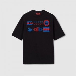 グッチ コットンジャージー プリント Tシャツ 798115 XJHC7 1043