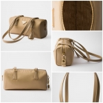 PRADA ミディアム Re-Nylon xレザー トップハンドルバッグ 1BB127_2C8Q