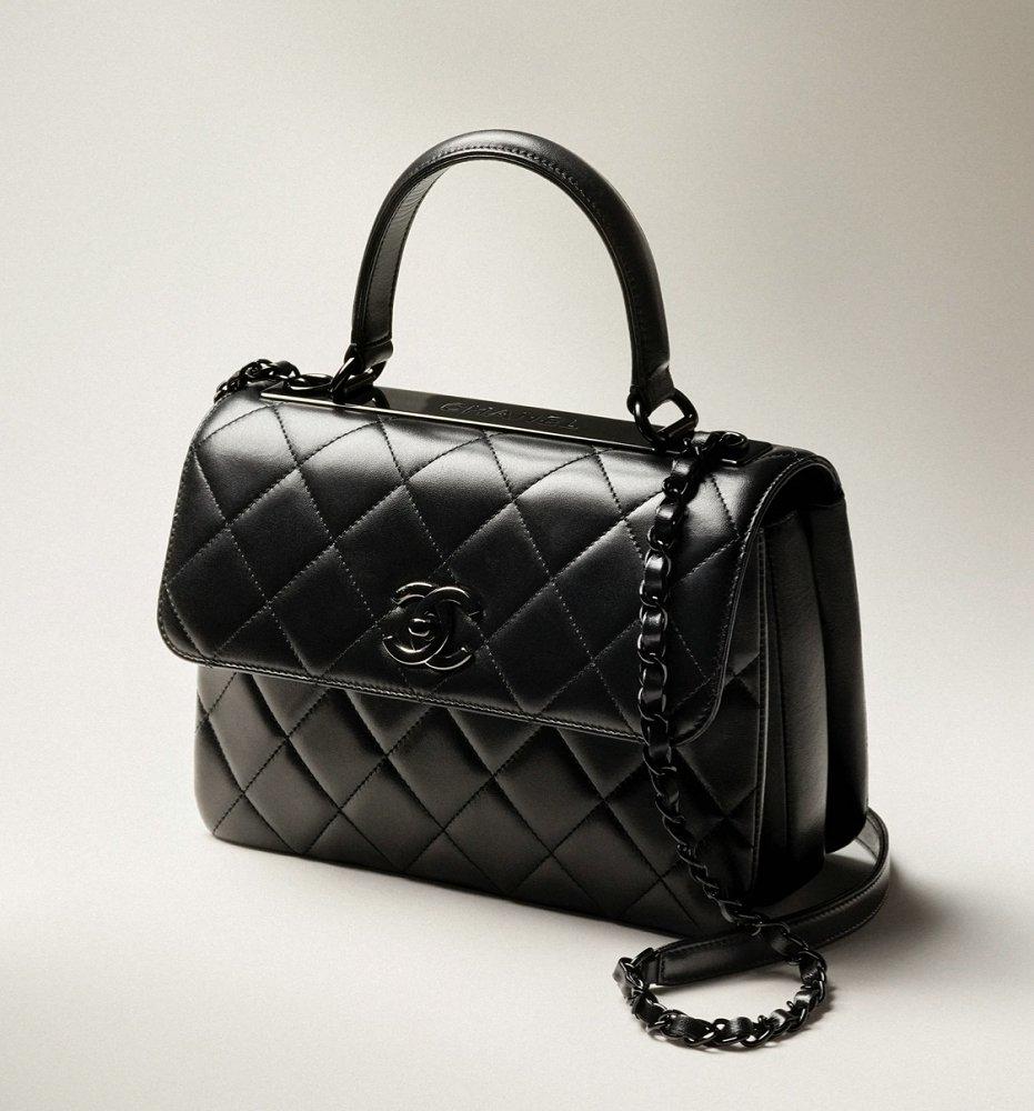 CHANEL トレンディCC ハンドバッグ　オールブラック A92236 B08960 94305