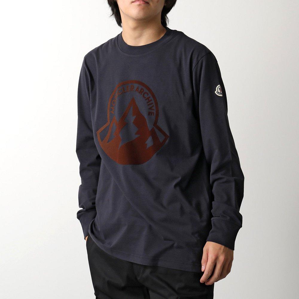モンクレール Tシャツ メンズ 長袖 ロンT カットソー ロゴ コットン クルーネック 8D00016 89AHD 778
