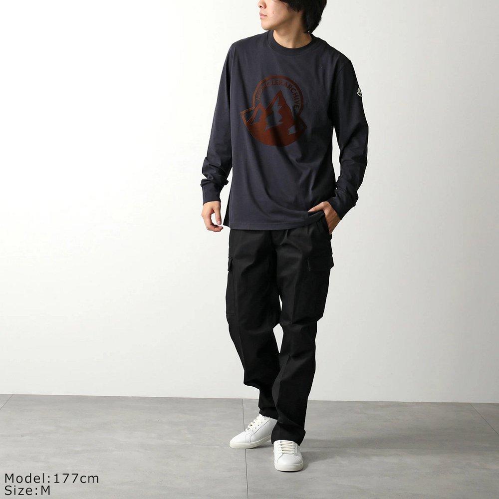 モンクレール Tシャツ メンズ 長袖 ロンT カットソー ロゴ コットン クルーネック 8D00016 89AHD 778