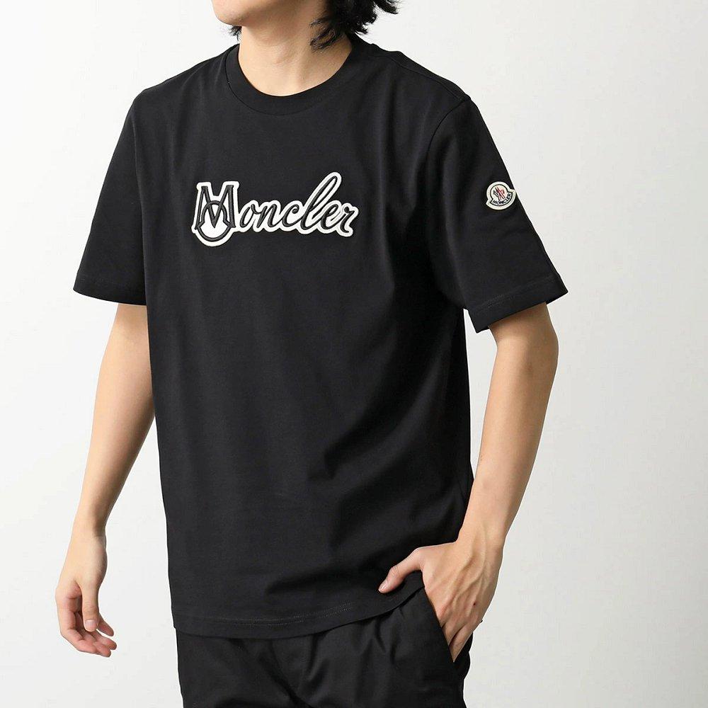 モンクレール Tシャツ メンズ クルーネック 半袖 カットソー ロゴT コットン 立体ロゴ刺繍パッチ 8C00011 89AJS