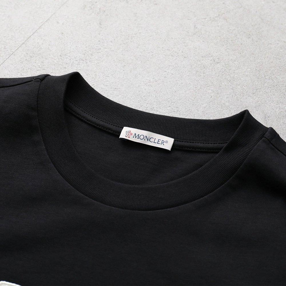 モンクレール Tシャツ メンズ クルーネック 半袖 カットソー ロゴT コットン 立体ロゴ刺繍パッチ 8C00011 89AJS