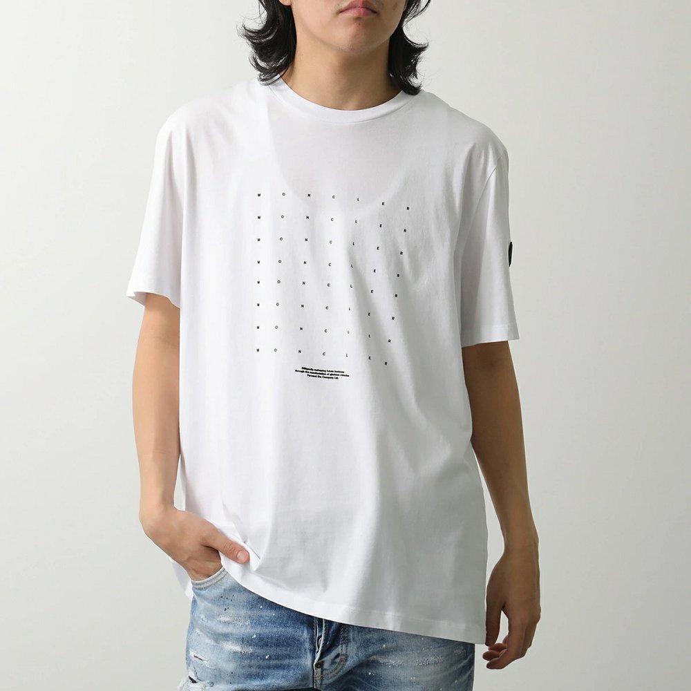 モンクレール Tシャツ メンズ 半袖 カットソー クルーネック コットン ロゴ ラバーパッチ 8C00022 829H8