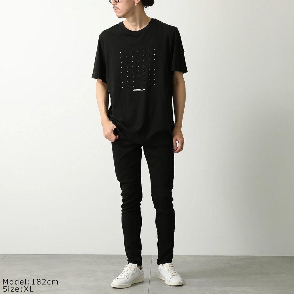 モンクレール Tシャツ メンズ 半袖 カットソー クルーネック コットン ロゴ ラバーパッチ 8C00022 829H8