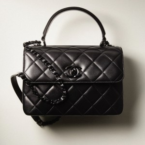 CHANEL トレンディCC ハンドバッグ　オールブラック A92236 B08960 94305
