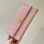 シャネル ボーイシャネル マトラッセ フラップ 長財布 キャビアスキ A80286