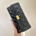 シャネル ボーイシャネル ロング フラップウォレット キャビアスキン 2つ折り長財布 A80286 B01490 94305