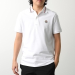 モンクレール ポロシャツ SS POLO メンズ 鹿の子 半袖 ロゴワッペン トリコロールライン 8A00021 89A16