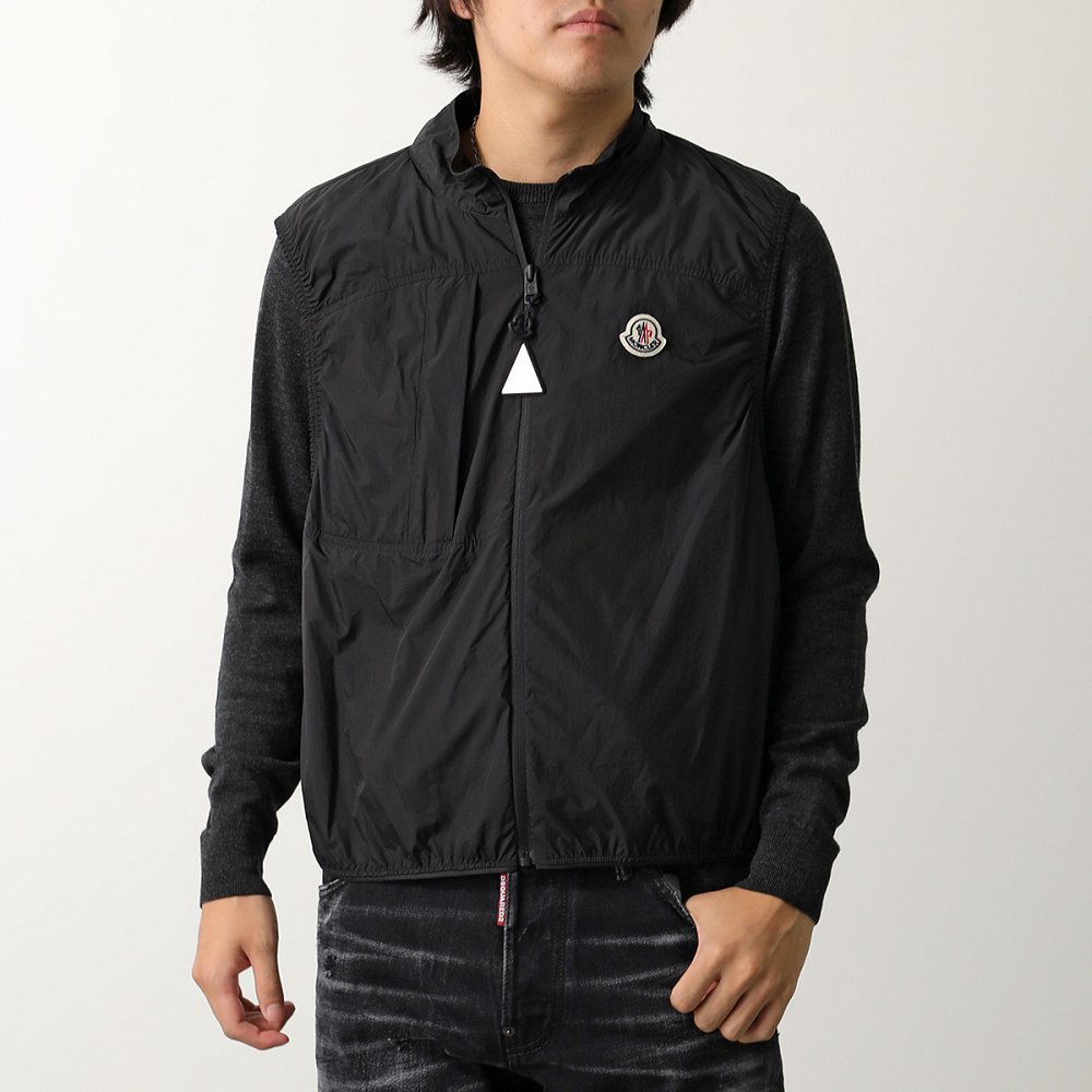 モンクレール ベスト ARASHI GILET アラシ メンズ ナイロン ロゴパッチ スタンドカラー 1A00122 5396L 999