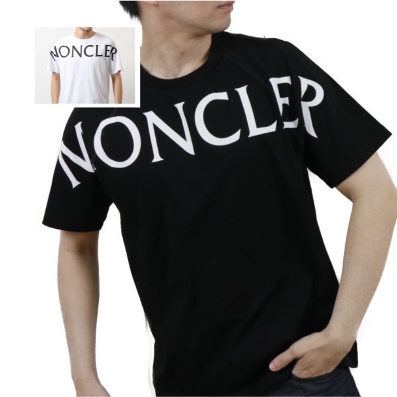 モンクレール マットブラック クルーネック 半袖 Tシャツ カットソー ロゴT  8C7C510 829H8