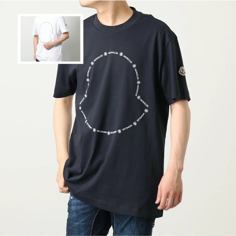 モンクレール 半袖 Tシャツ メンズ カットソー ロゴT アイコンパッチ クルーネック コットン 8C00027 8390T