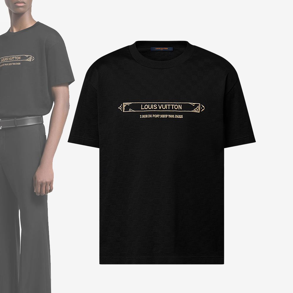 ルイヴィトン後払い エンベリッシュド ダミエ ピケTシャツ 1AHW20