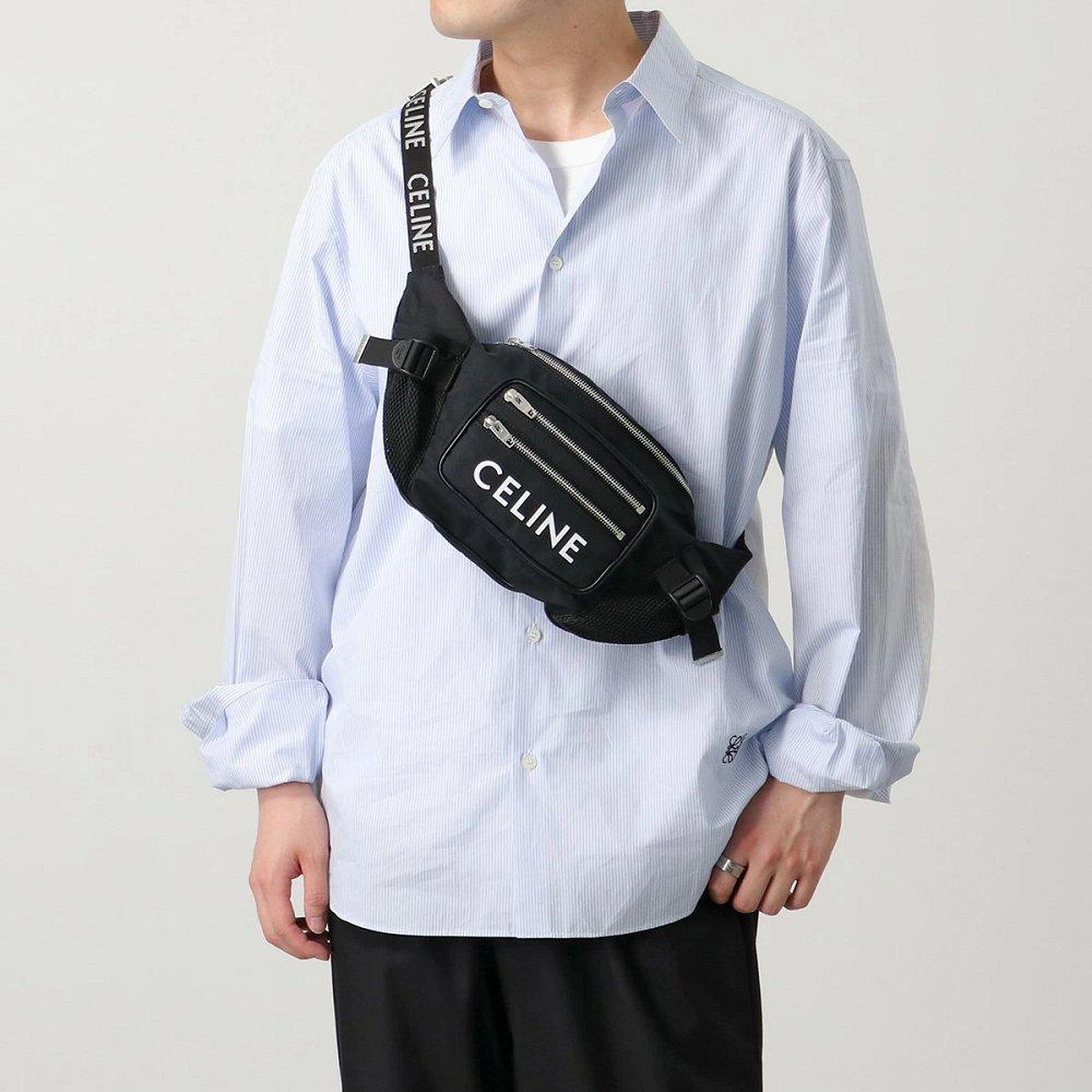 セリーヌ ボディバッグ Large Zipped Belt Bag メンズ ナイロン ベルトバッグ 198682DMT. 38SI