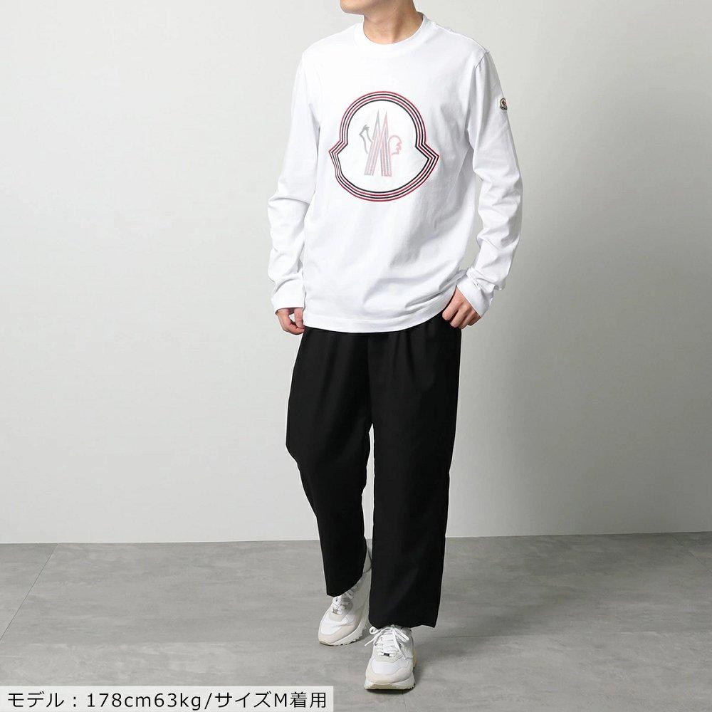 モンクレール カットソー メンズ クルーネック 長袖Tシャツ ロンT ロゴ アイコンパッチ 刺繍 メッシュ 8D00005 8390T 001