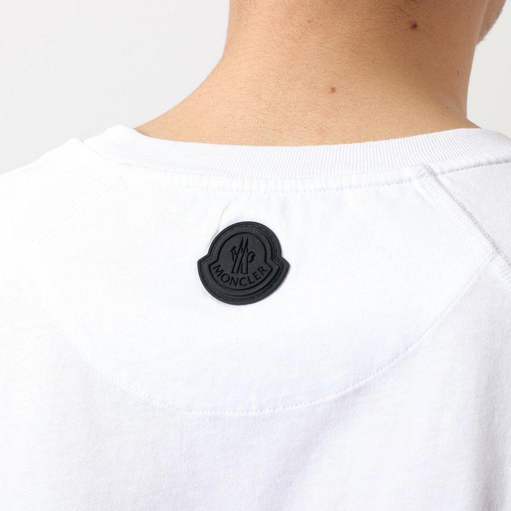モンクレール マットブラック クルーネック 半袖 Tシャツ カットソー ロゴT  8C7C510 829H8